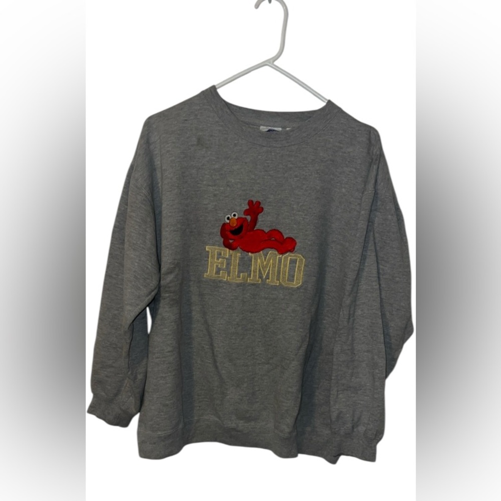 Sesame Street Gray and Red Crewneck Sweater